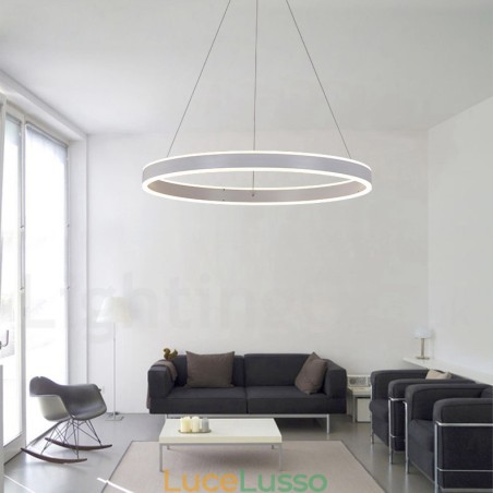 1 Anello Due Strisce Art Deco Lampada a Sospensione 60cm Lampada a Sospensione 1 Anello Due Strisce Art Deco Lampada a Sospensione 60cm Lampada a Sospensione