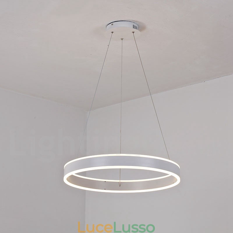 1 Anello Due Strisce Art Deco Lampada a Sospensione 60cm Lampada a Sospensione