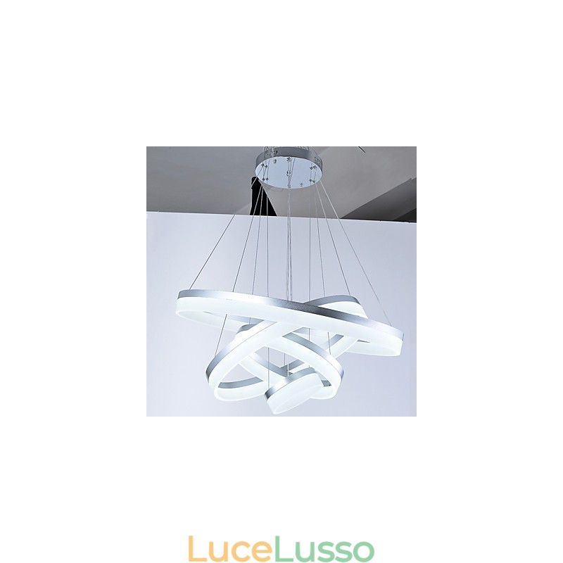 Lampadario in acrilico con anello pendente, apparecchi di illuminazione con