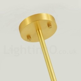 Lampadario a forma di fagiolo in ottone puro a 8 luci (4+4 luci) a due livelli, in stile nordico, con molecole in metallo moderne
