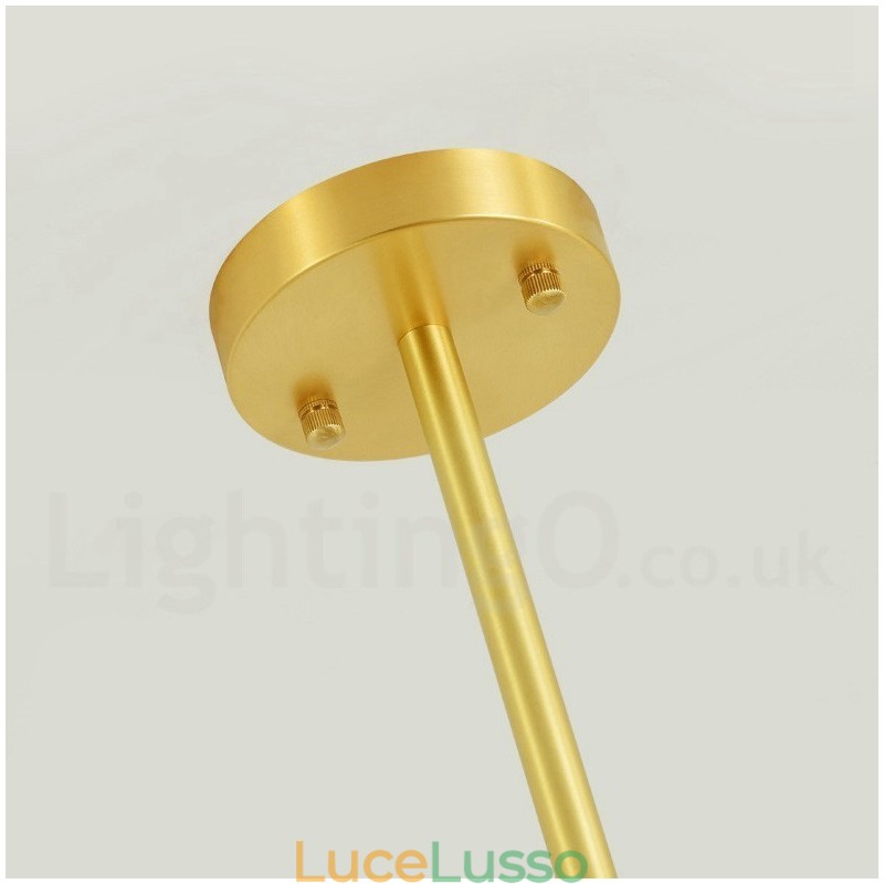 Lampadario a forma di fagiolo in ottone puro a 8 luci (4+4 luci) a due livelli, in stile nordico, con molecole in metallo moderne