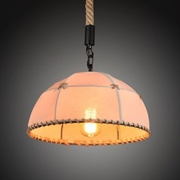 Lampadario retrò in corda di canapa fatta a mano in stile rustico industriale