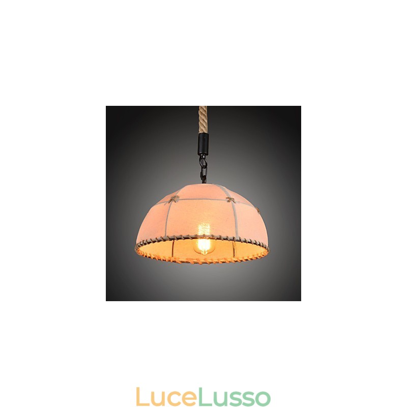 Lampadario retrò in corda di canapa fatta a mano in stile rustico industriale