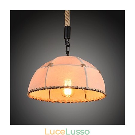 Lampadario retrò in corda di canapa fatta a mano in stile rustico industriale Lampadario retrò in corda di canapa fatta a mano in stile rustico industriale