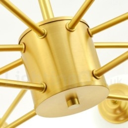 Lampadario a forma di fagiolo in ottone puro a due livelli da 12 luci (8+4 luci), lampada a sospensione moderna in metallo con molecole, modello Nord Europa