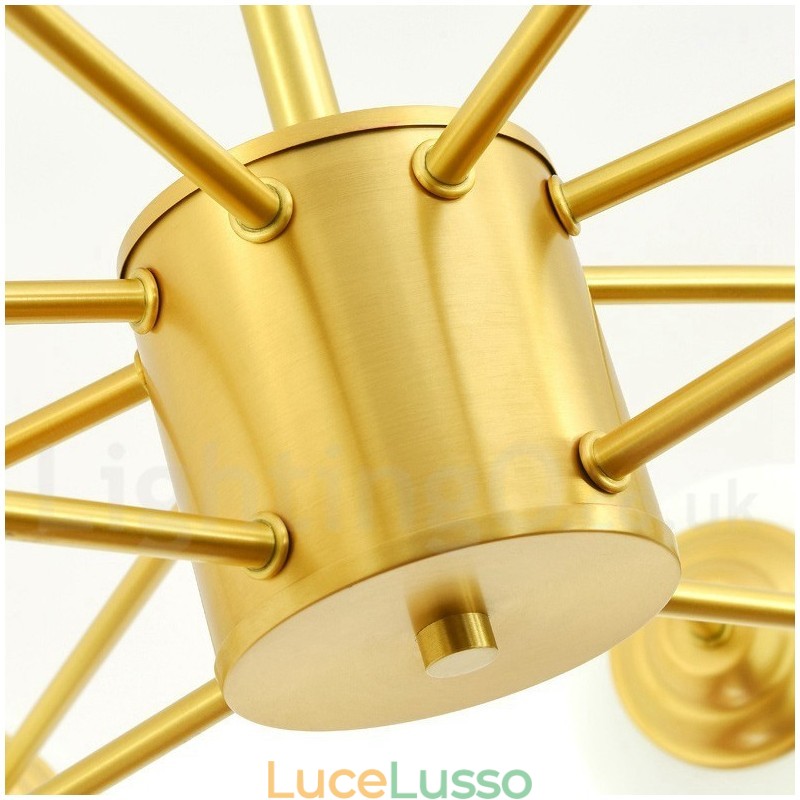 Lampadario a forma di fagiolo in ottone puro a due livelli da 12 luci (8+4 luci), lampada a sospensione moderna in metallo con molecole, modello Nord Europa