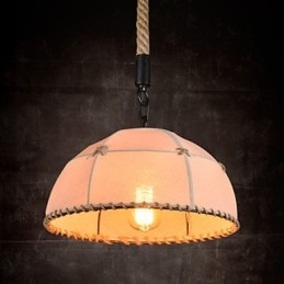 Lampadario retrò in corda di canapa fatta a mano in stile rustico industriale