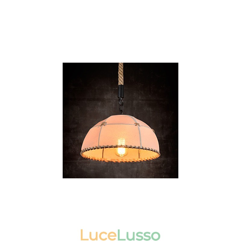 Lampadario retrò in corda di canapa fatta a mano in stile rustico industriale