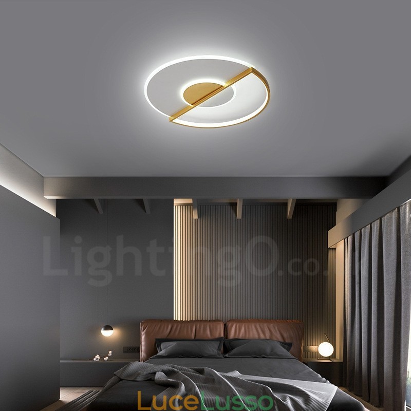 Plafoniere da soffitto in stile nordico moderno e contemporaneo ultrasottile in oro con telecomando, utilizzabili anche come applique