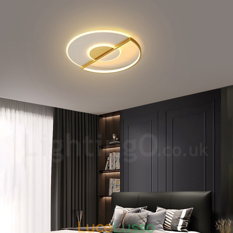 Plafoniere da soffitto in stile nordico moderno e contemporaneo ultrasottile in oro con telecomando, utilizzabili anche come applique