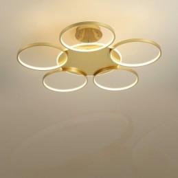 Lampadario da soffitto in stile nordico moderno contemporaneo dorato con telecomando, utilizzabile anche come applique