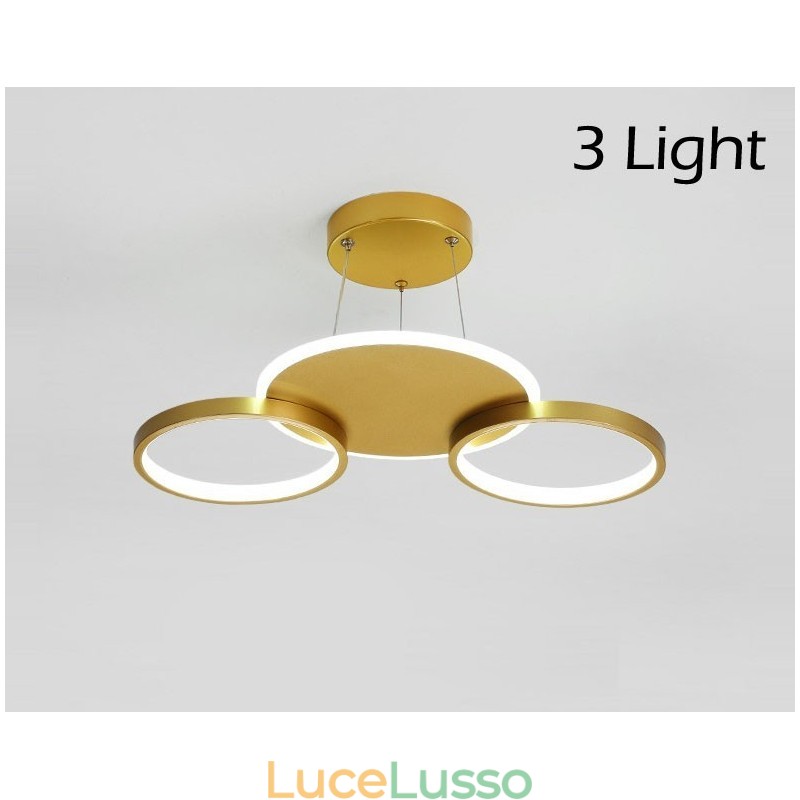 Lampadario da soffitto in stile nordico moderno contemporaneo dorato con telecomando, utilizzabile anche come applique