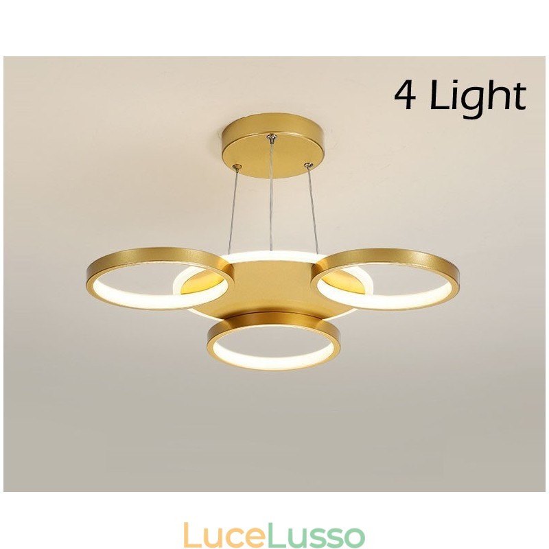 Lampadario da soffitto in stile nordico moderno contemporaneo dorato con telecomando, utilizzabile anche come applique