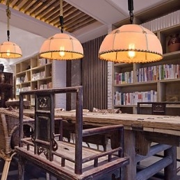 Lampadario retrò in corda di canapa fatta a mano in stile rustico industriale