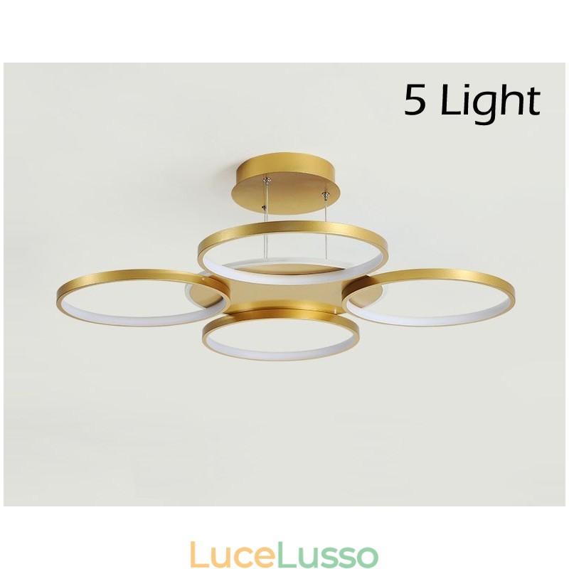 Lampadario da soffitto in stile nordico moderno contemporaneo dorato con telecomando, utilizzabile anche come applique