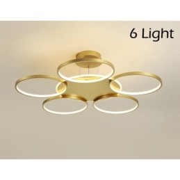 Lampadario da soffitto in stile nordico moderno contemporaneo dorato con telecomando, utilizzabile anche come applique