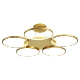 Lampadario da soffitto in stile nordico moderno contemporaneo dorato con telecomando, utilizzabile anche come applique