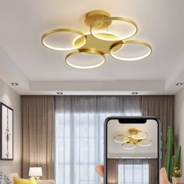 Lampadario da soffitto in stile nordico moderno contemporaneo dorato con telecomando, utilizzabile anche come applique