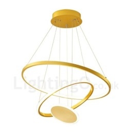 Lampada a sospensione moderna Three Circles Three Rings Gold con telecomando