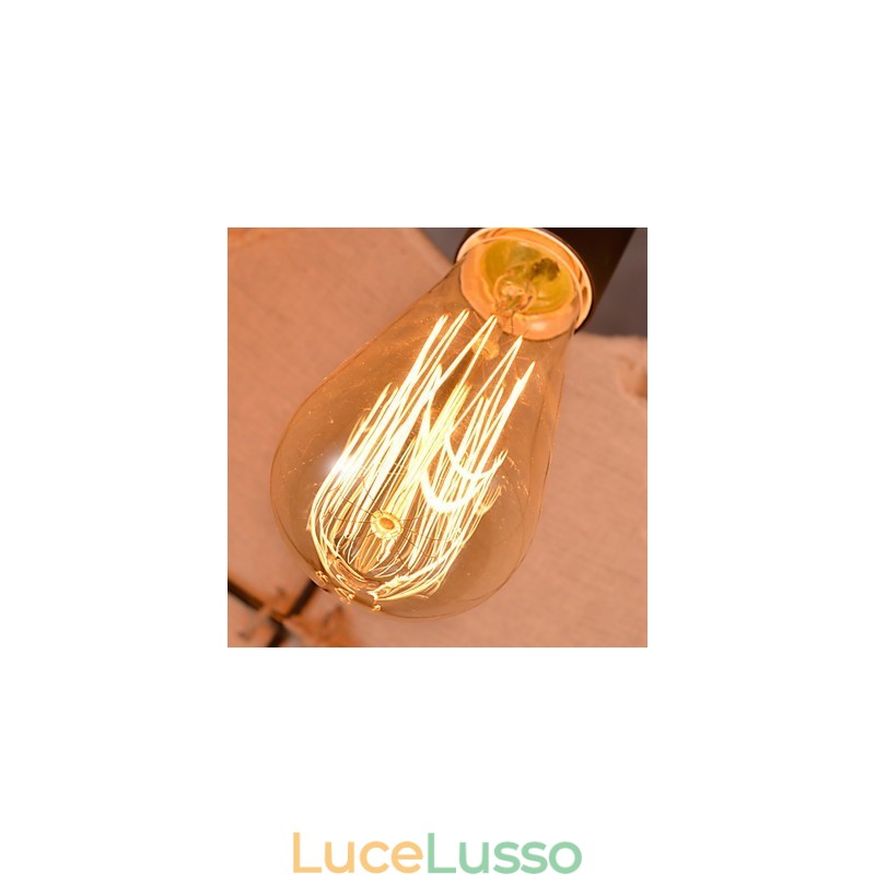 Lampadario retrò in corda di canapa fatta a mano in stile rustico industriale
