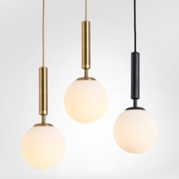 Lampada a sospensione moderna e contemporanea con paralume in vetro