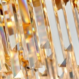 Lampadario a sospensione in cristallo K9 rotondo nero e oro postmoderno di lusso a due livelli