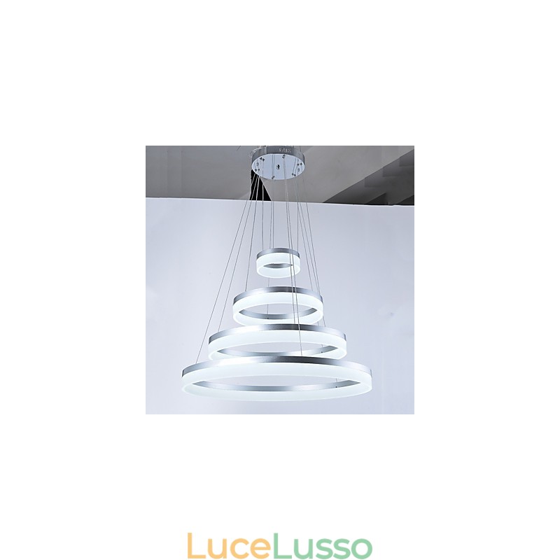 Lampadario in acrilico con anello pendente, apparecchi di illuminazione con