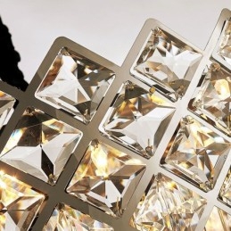Lampadario di cristallo rotondo K9 in argento postmoderno di lusso