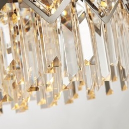 Lampadario di cristallo rotondo K9 in argento postmoderno di lusso
