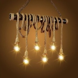 Lampadario in corda di canapa in stile nordico classico tradizionale vintage