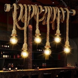 Lampadario in corda di canapa in stile nordico classico tradizionale vintage