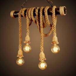 Lampadario in corda di canapa in stile nordico classico tradizionale vintage