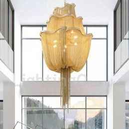 Lampadario a nappe Lampada a sospensione di design Colore argento oro