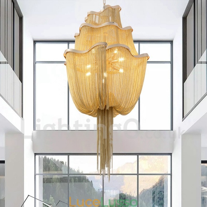 Lampadario a nappe Lampada a sospensione di design Colore argento oro