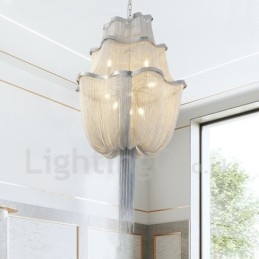 Lampadario a nappe Lampada a sospensione di design Colore argento oro