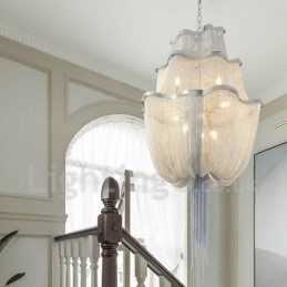 Lampadario a nappe Lampada a sospensione di design Colore argento oro