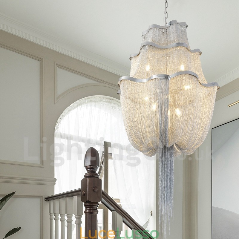 Lampadario a nappe Lampada a sospensione di design Colore argento oro