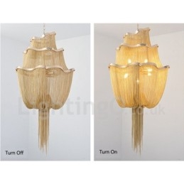 Lampadario a nappe Lampada a sospensione di design Colore argento oro