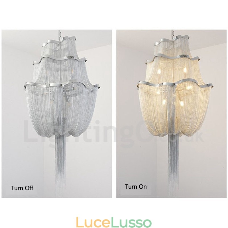 Lampadario a nappe Lampada a sospensione di design Colore argento oro