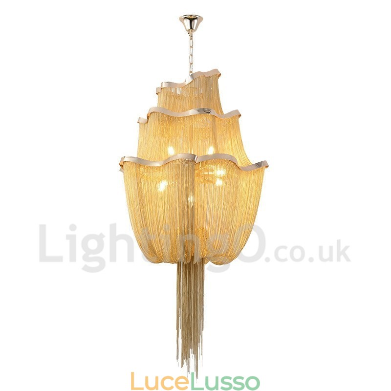 Lampadario a nappe Lampada a sospensione di design Colore argento oro