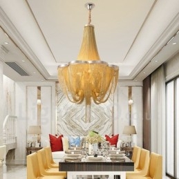 Lampadario a nappe Lampada a sospensione di design Colore argento oro