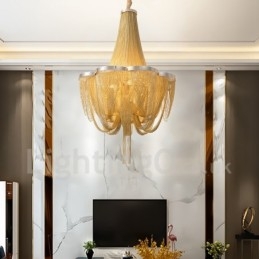 Lampadario a nappe Lampada a sospensione di design Colore argento oro