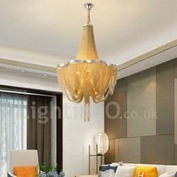 Lampadario a nappe Lampada a sospensione di design Colore argento oro