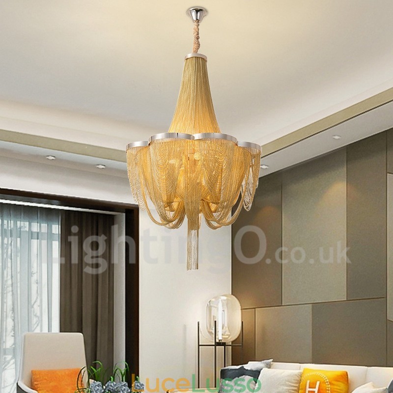 Lampadario a nappe Lampada a sospensione di design Colore argento oro