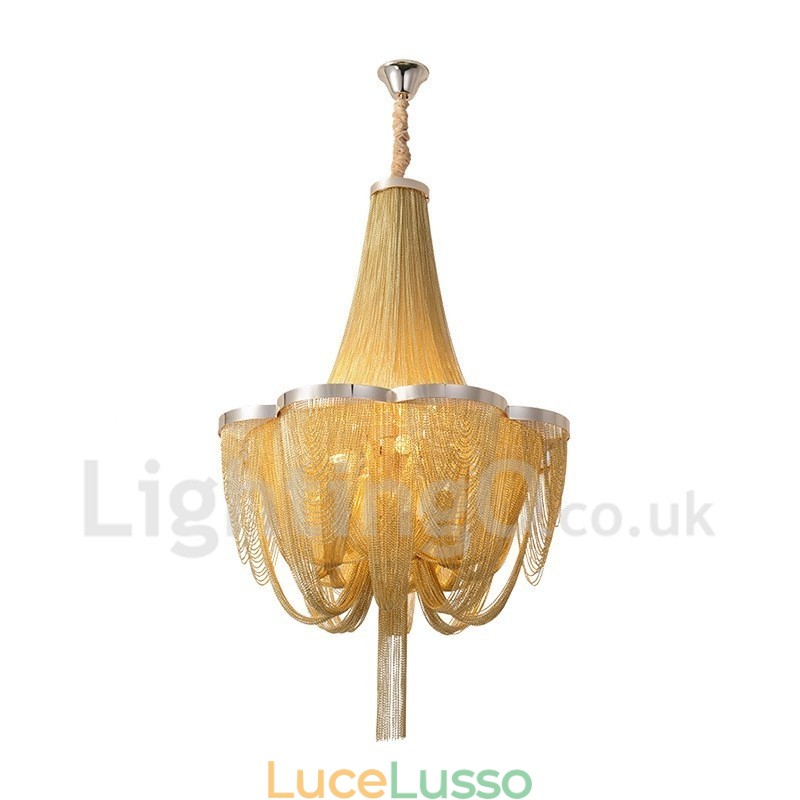 Lampadario a nappe Lampada a sospensione di design Colore argento oro