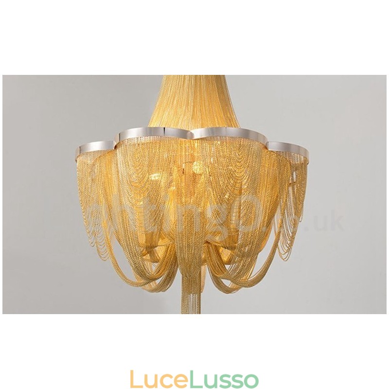 Lampadario a nappe Lampada a sospensione di design Colore argento oro