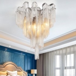 Lampadario a nappe Lampada da soffitto di design Colore argento oro