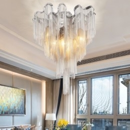 Lampadario a nappe Lampada da soffitto di design Colore argento oro