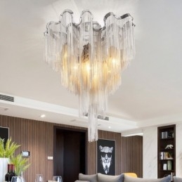 Lampadario a nappe Lampada da soffitto di design Colore argento oro