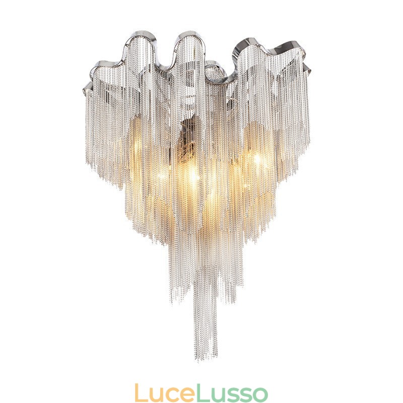 Lampadario a nappe Lampada da soffitto di design Colore argento oro